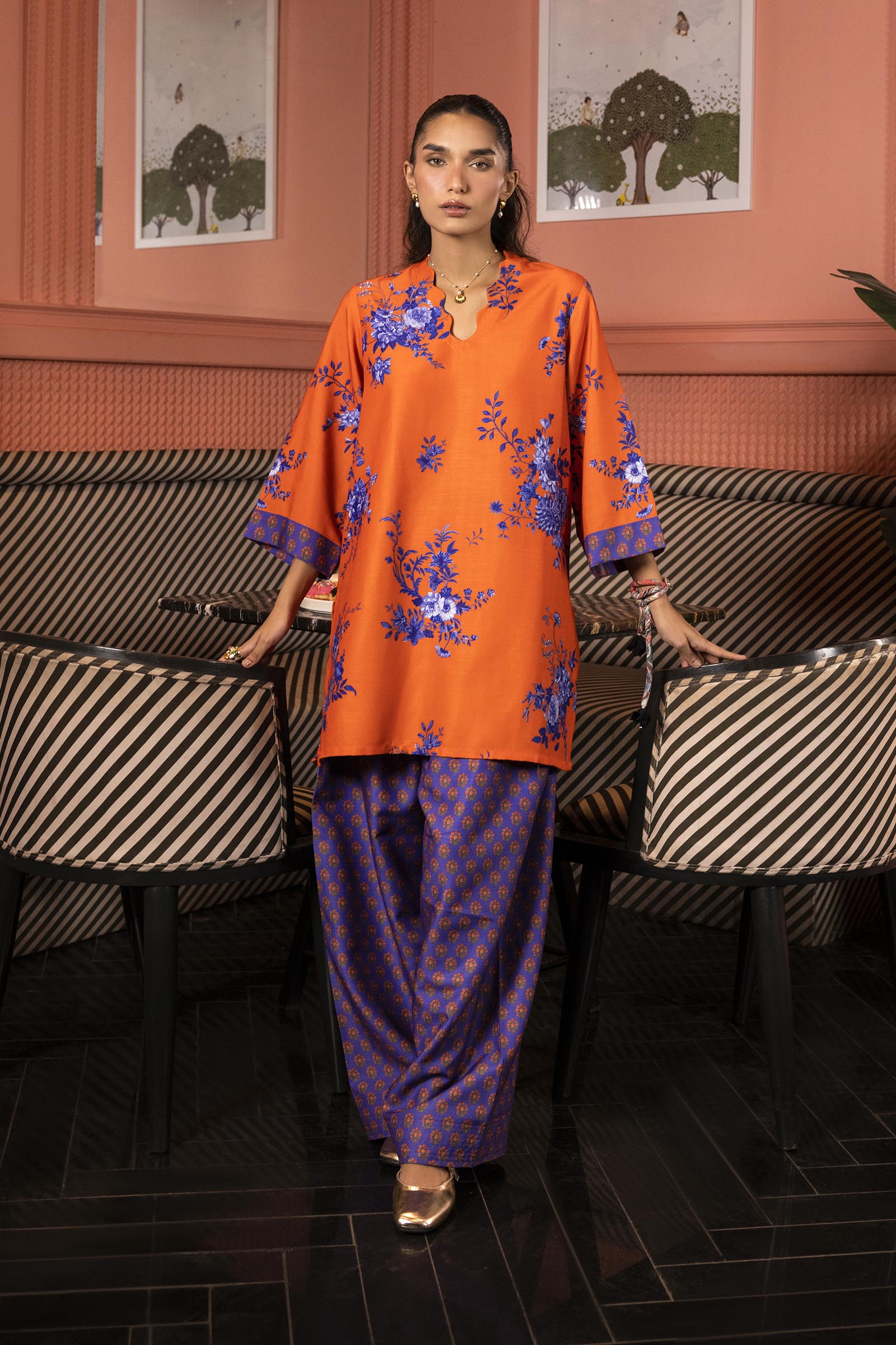 Stitched Printed Herringbone Shirt + Shalwar
