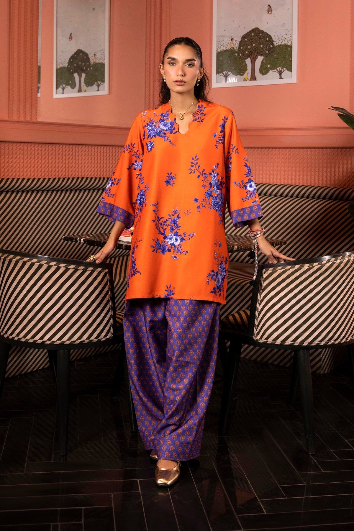 Stitched Printed Herringbone Shirt + Shalwar