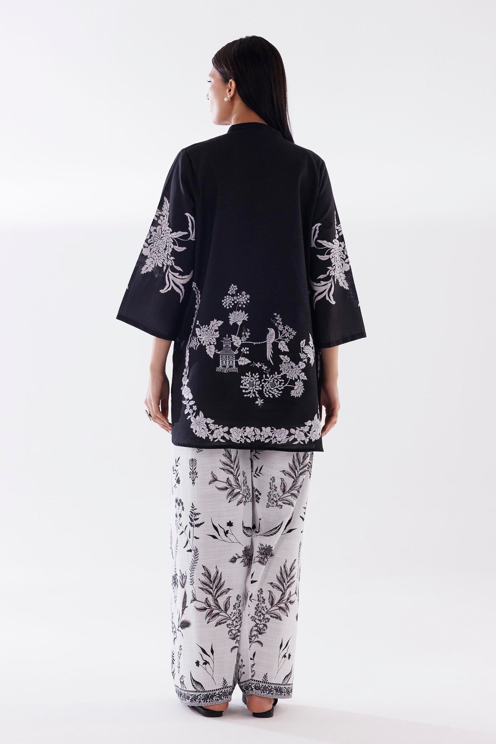 Stitched Printed Khaddar Shirt + Culotte