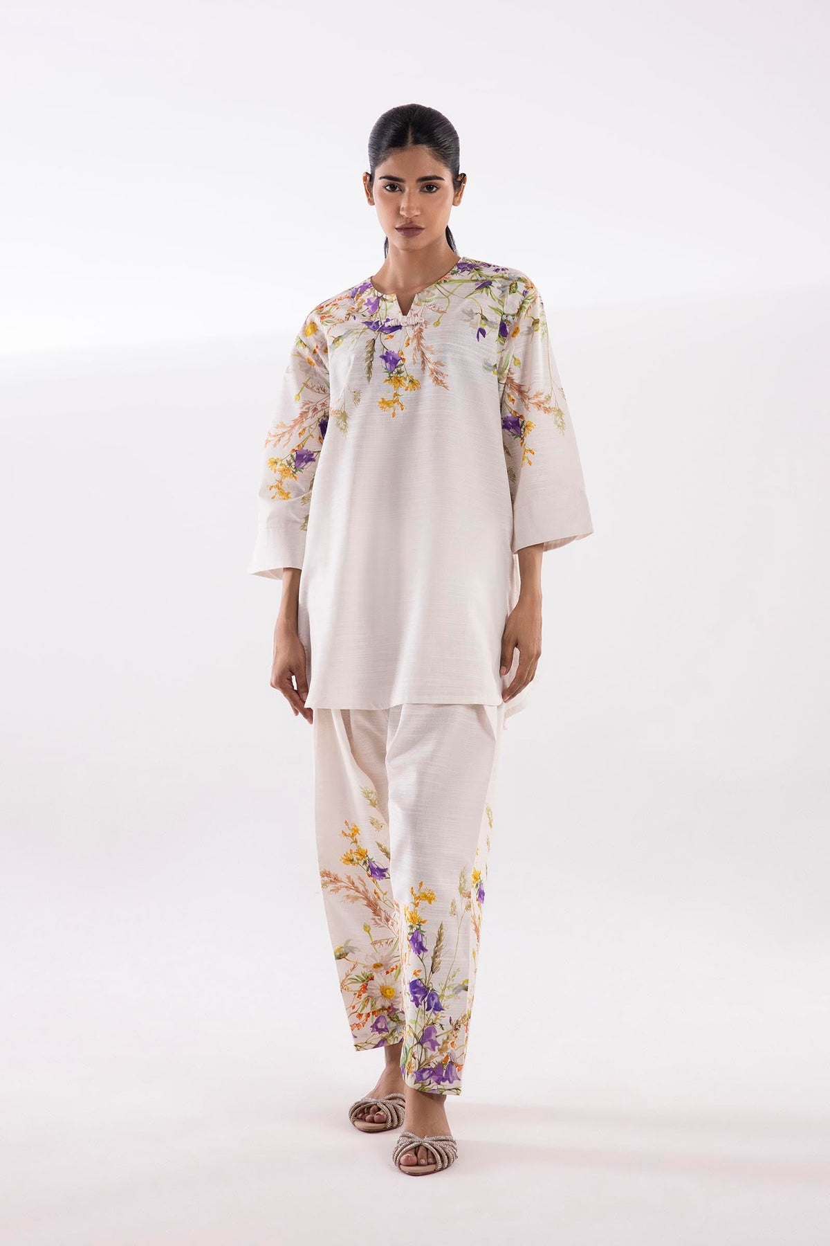 Stitched Printed Herringbone Shirt + Shalwar