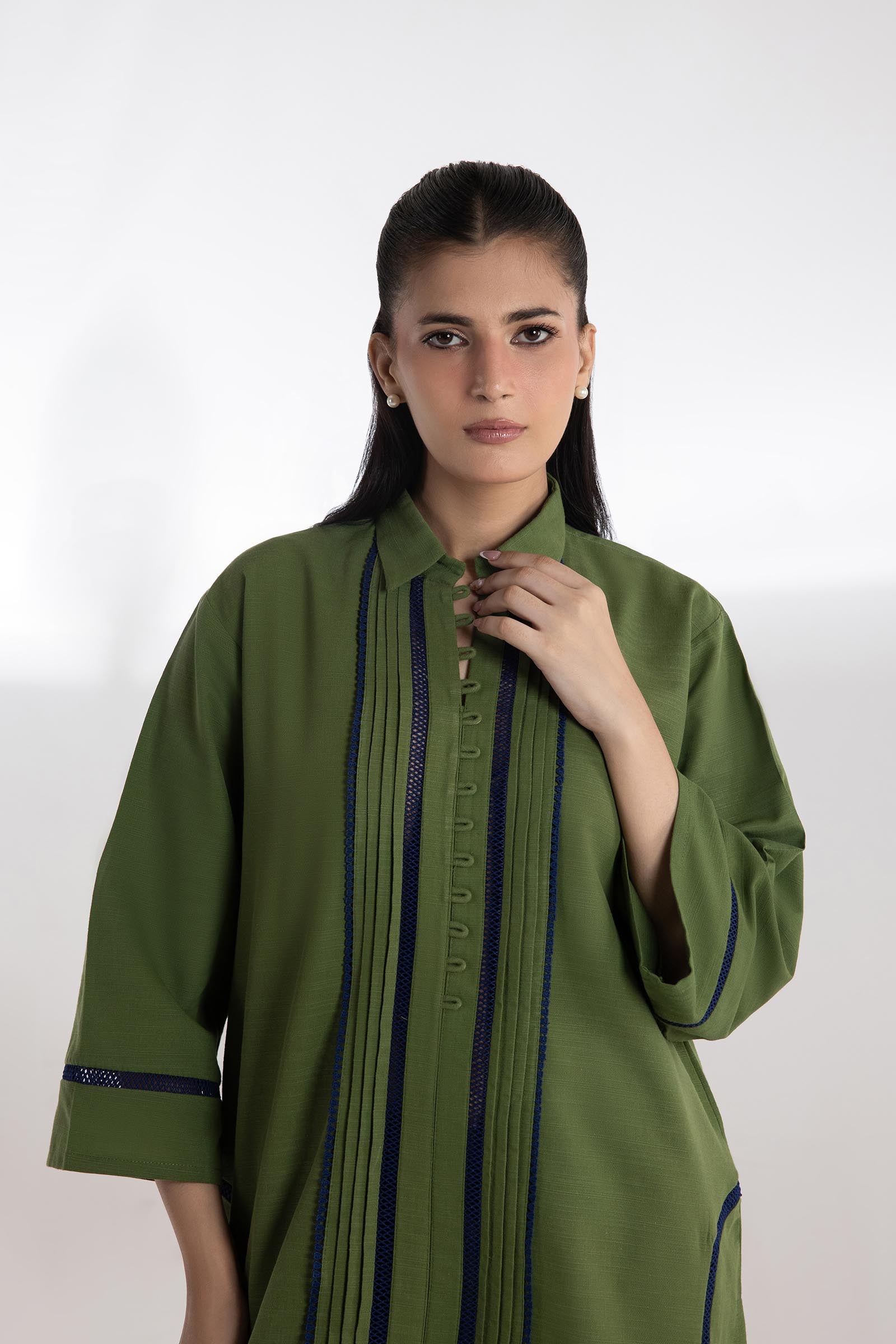 Stitched Slub Khaddar Shirt + Bottom