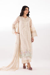 Stitched Organza Embroidered Suit