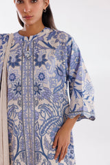 Stitched Mahay Printed Khaddar Shirt + Dupatta