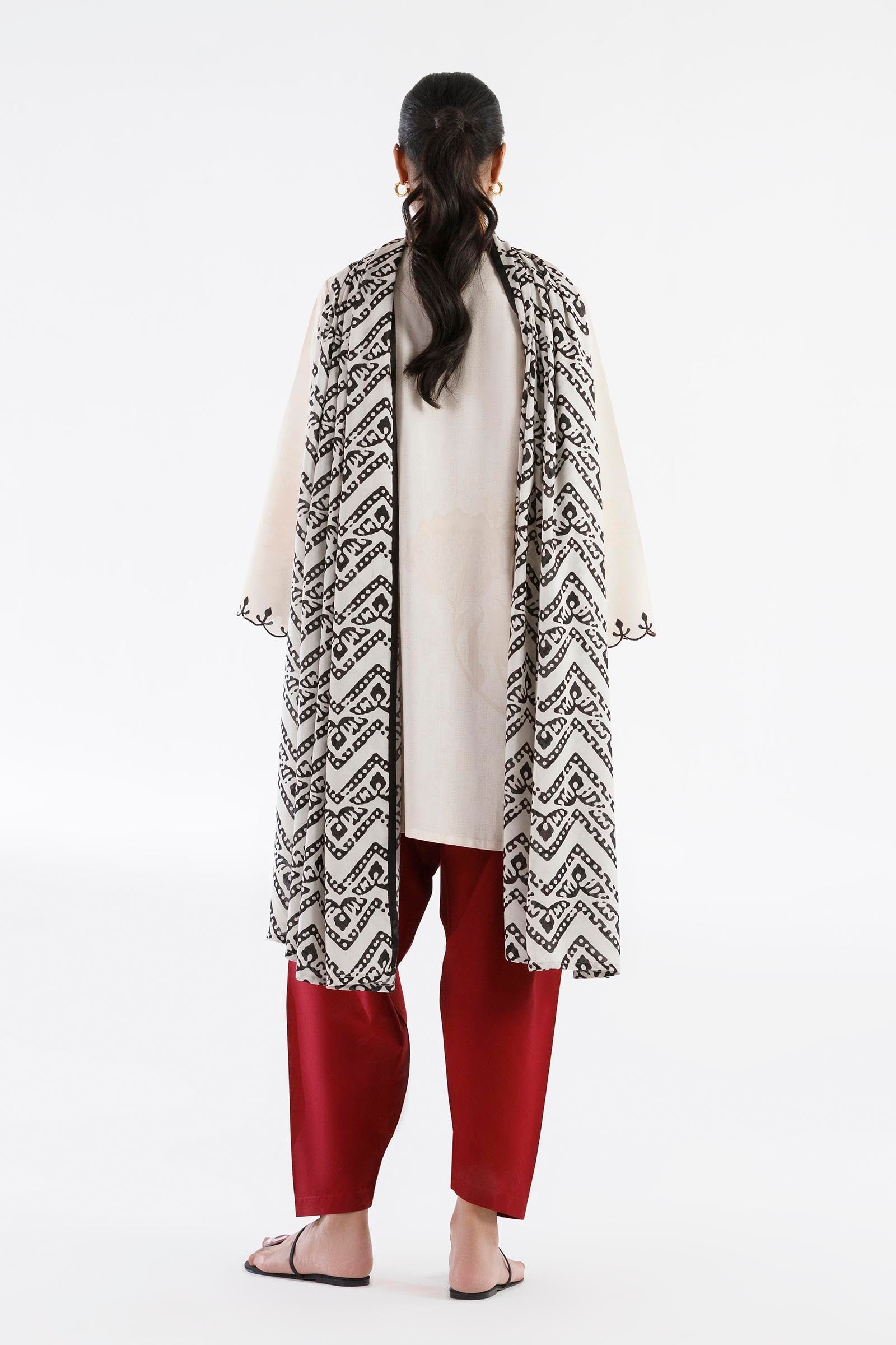 Stitched Printed Linen Suit