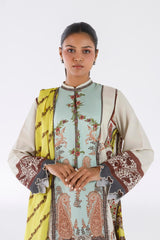 Stitched Printed Linen Shirt+ Dupatta