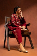 Stitched Embroidered Khaddar Shirt + Shalwar