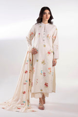 Stitched Embroidered Khaddar Shirt + Culotte