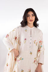 Stitched Embroidered Khaddar Shirt + Culotte