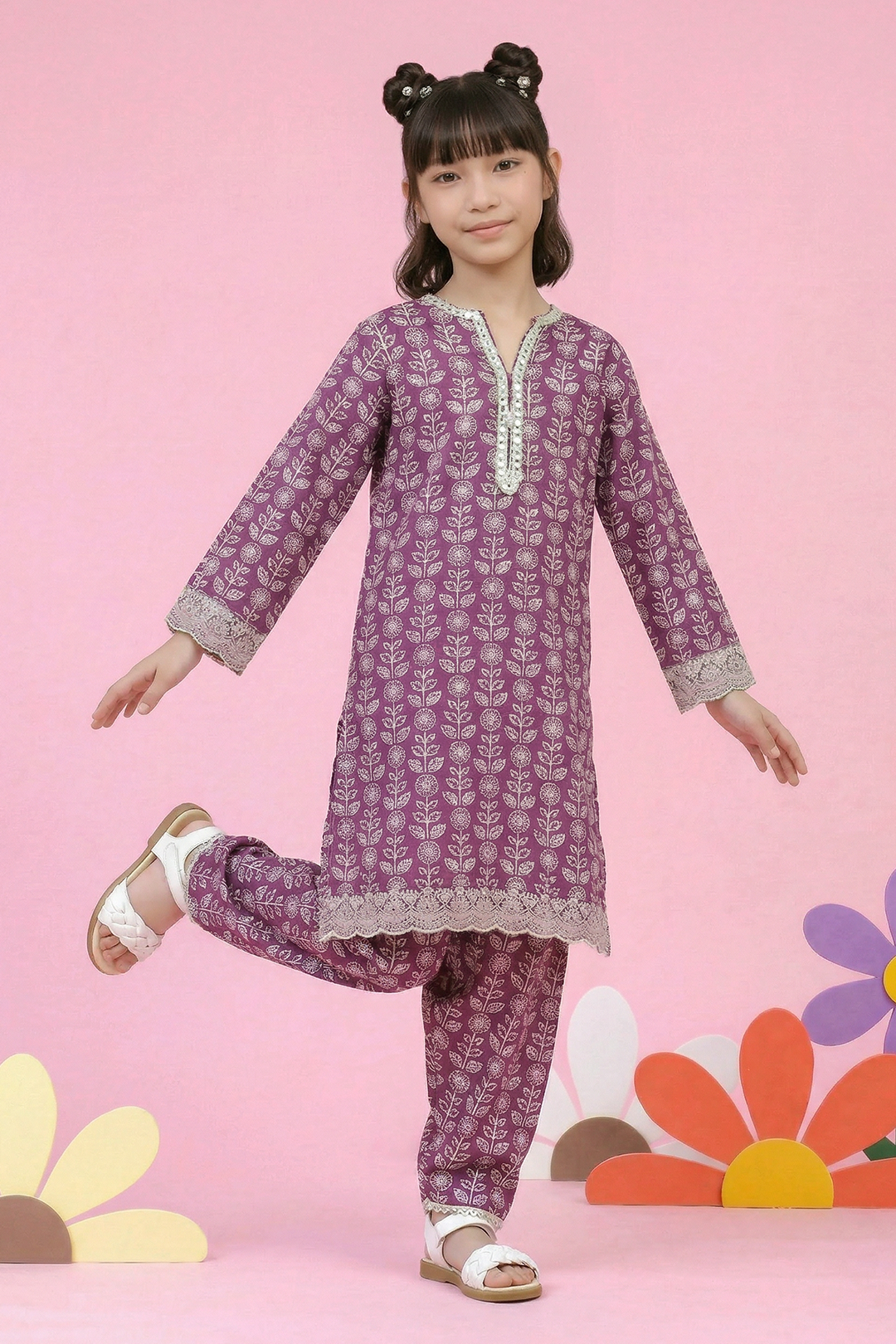 Embroidered Kurta Trouser - 2419