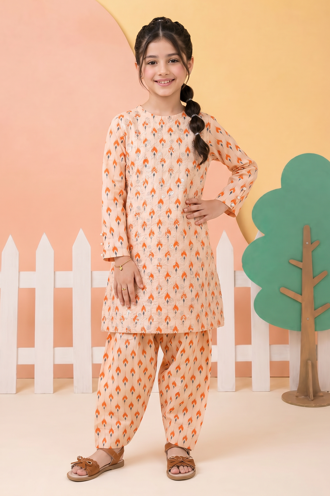 Embroidered Kurta Trouser - 2626