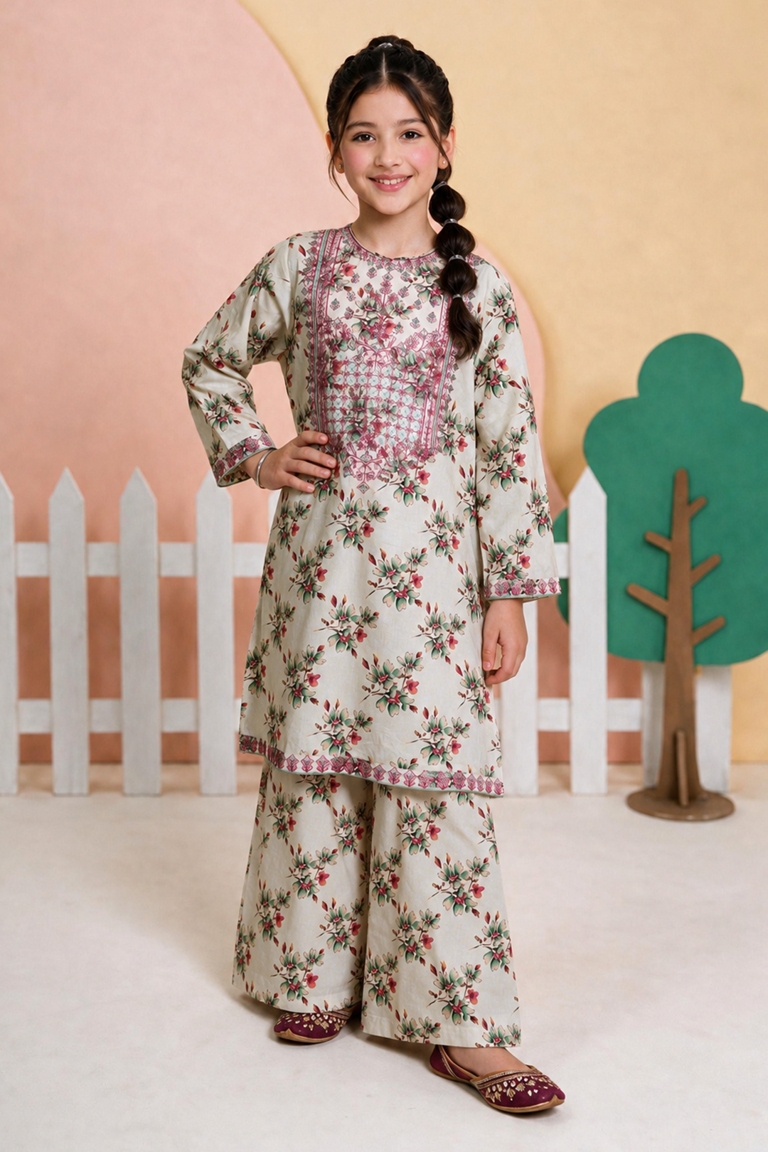 Embroidered Kurta Trouser - 2688
