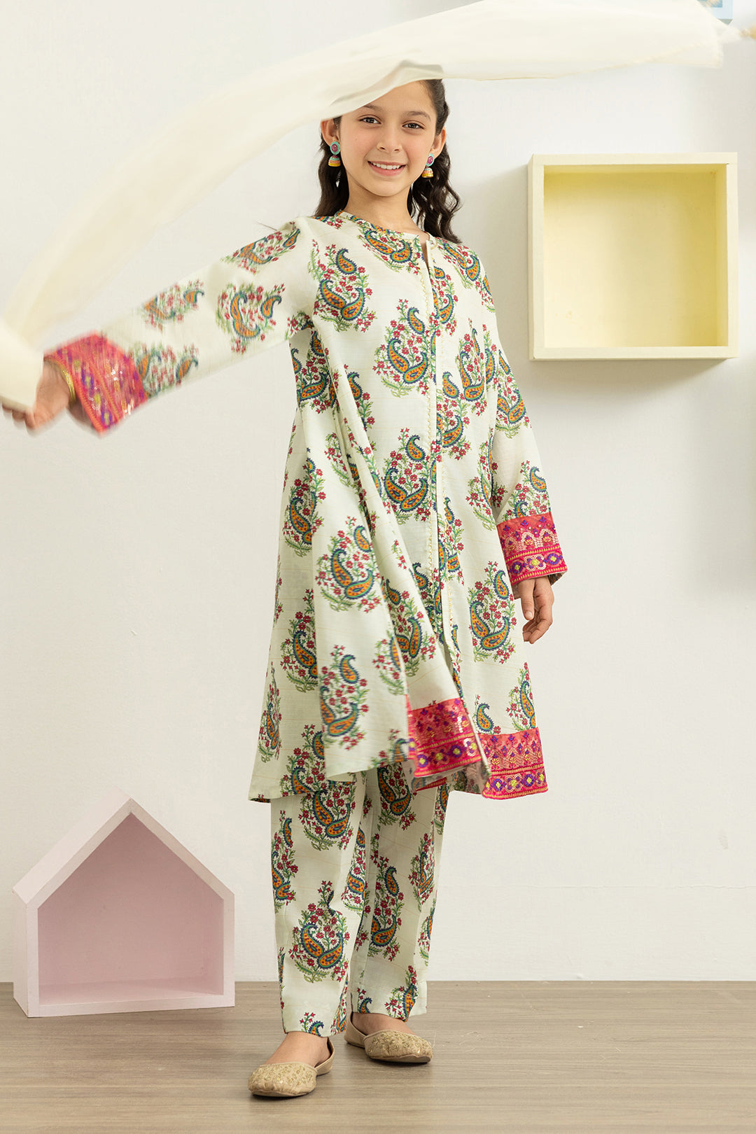 Embroidered Kurta Dupatta Trouser - 3478