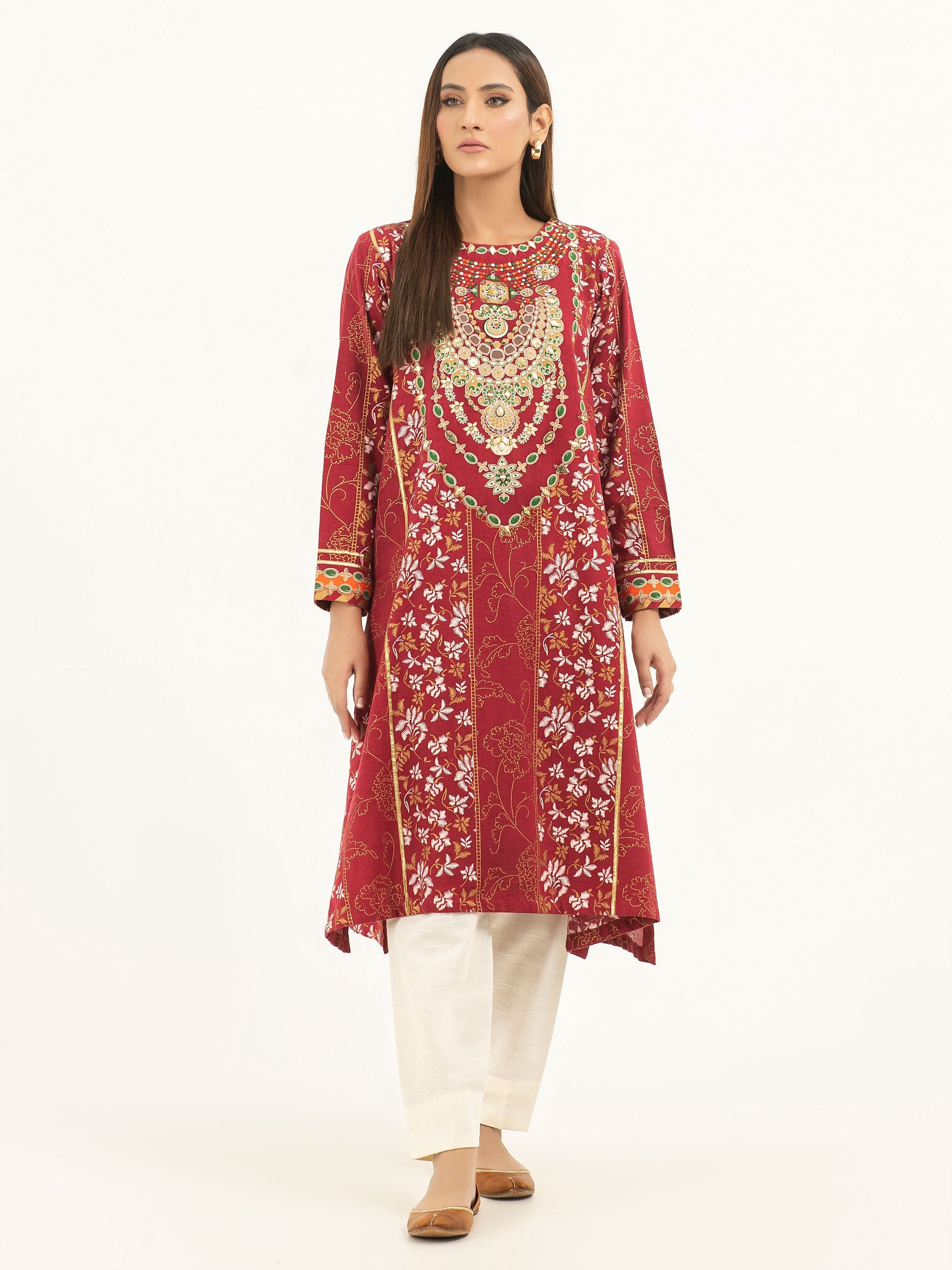 Khaddar Shirt- Embroidered (Pret)