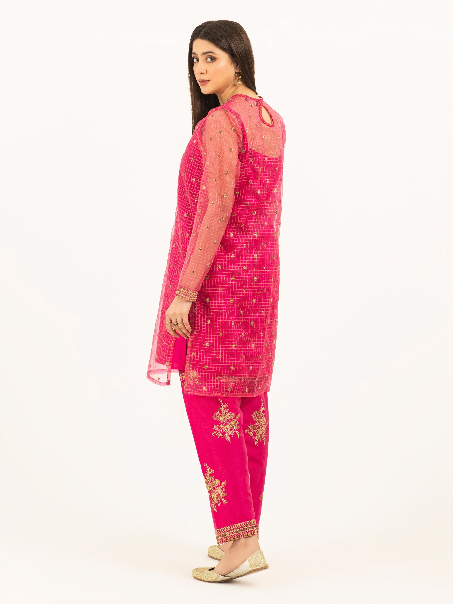 2 Piece Organza Suit-Embroidered (Pret)