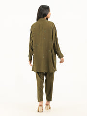 2 Piece Linen Suit -Embroidered (Pret)