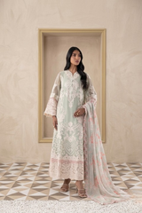 Stitched Embroidered Cotton Shirt + Shalwar + Dupatta