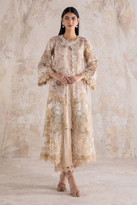 Stitched Embroidered Khaddi Net Set