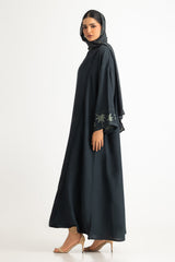 Georgette Embroidered abaya With Embroidered Scarf