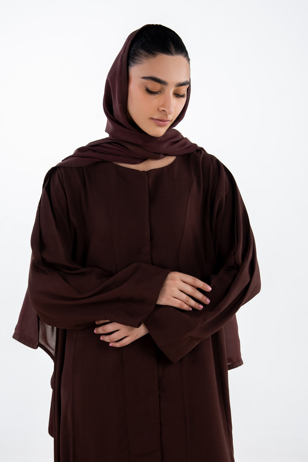 Georgette Slub Abaya With Scarf