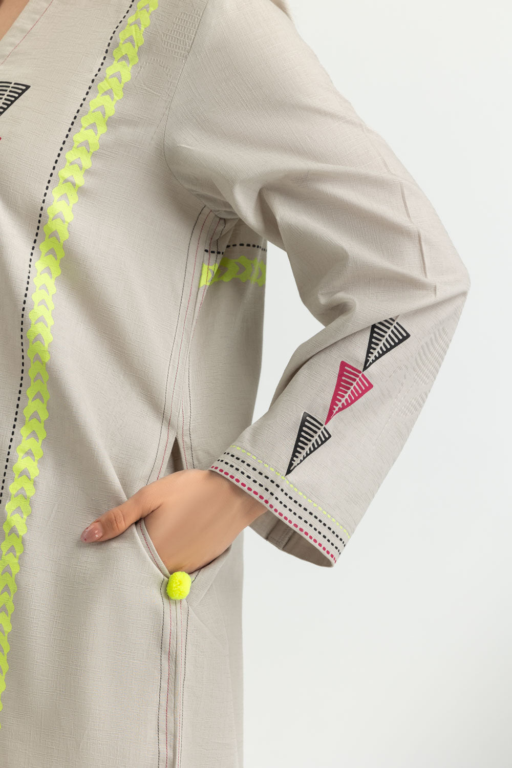 Jacquard Block Printed Shirt And Trouser
