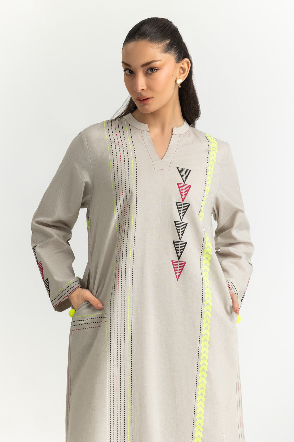 Jacquard Block Printed Shirt And Trouser
