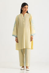 Jacquard Block Printed Shirt With Embroidered And  Block Printed Trouser