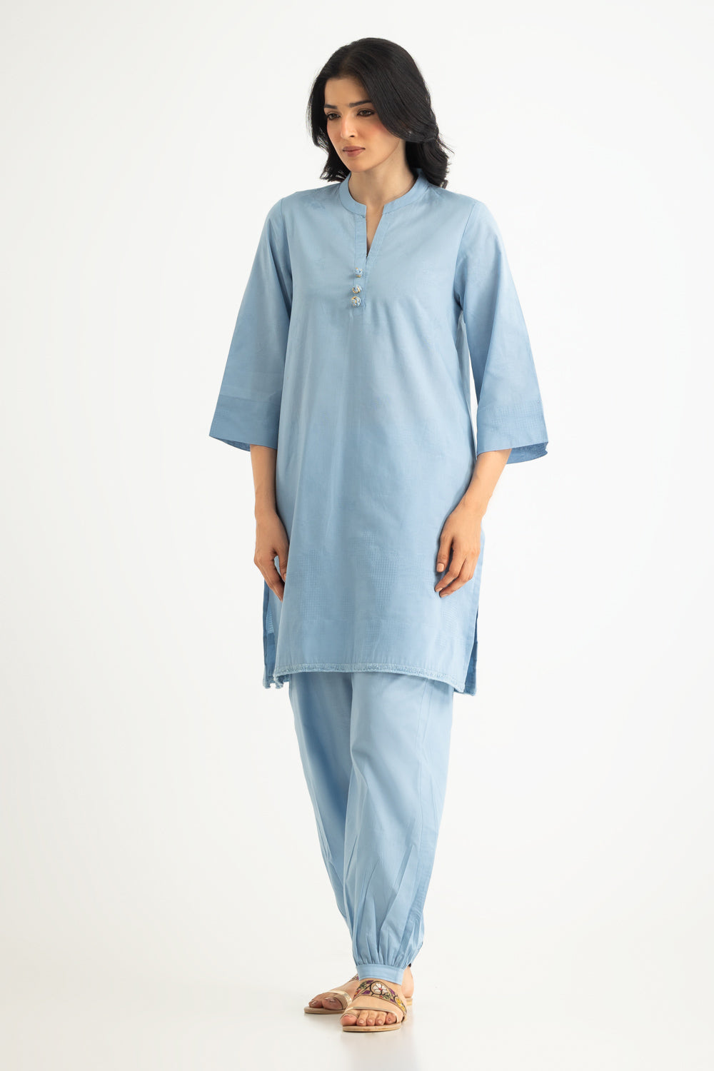 Jacquard Dyed Shirt And Cambric Trouser