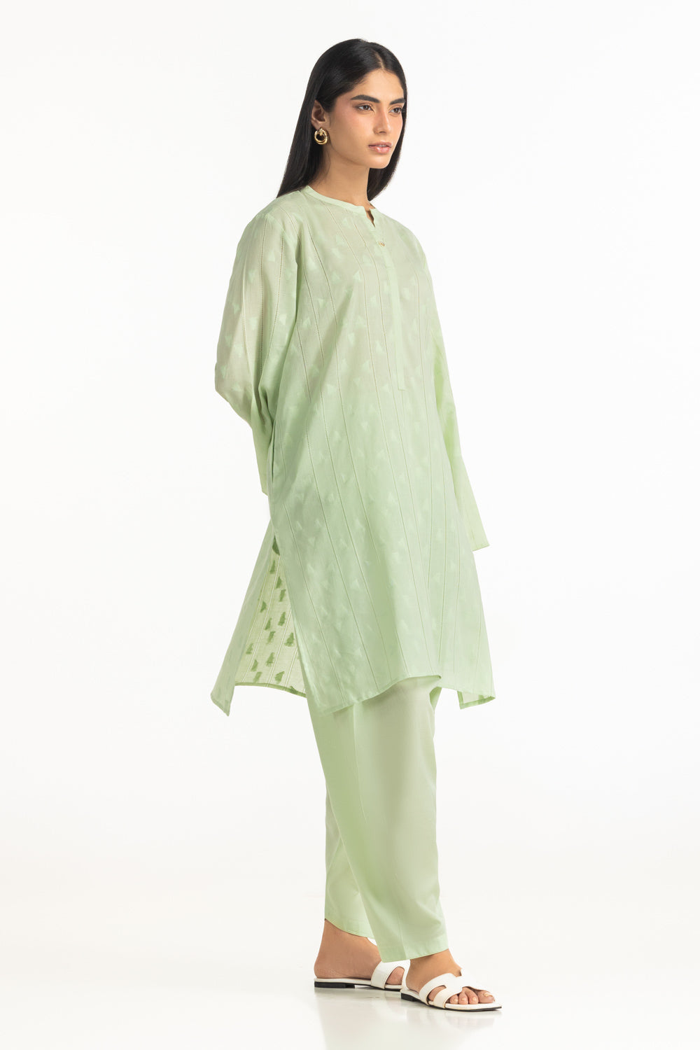 Jacquard Dyed Shirt And Cambric Trouser