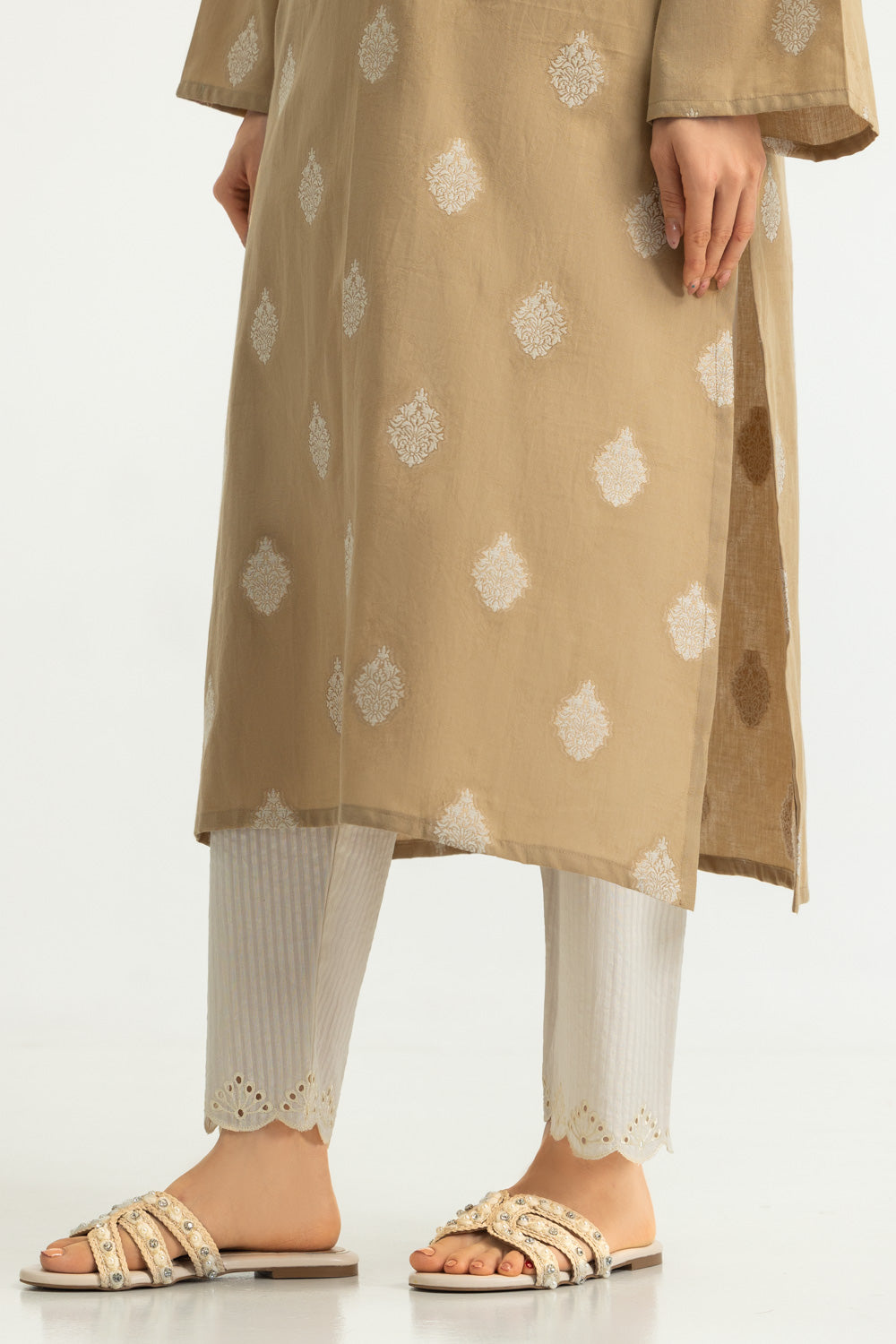 Jacquard Dyed Shirt And Cotton Stripe Trouser