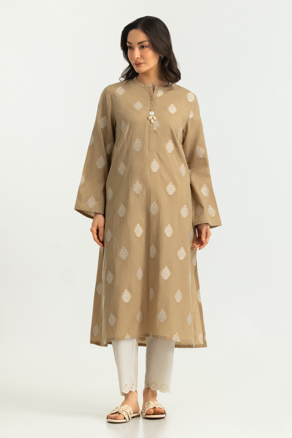 Jacquard Dyed Shirt And Cotton Stripe Trouser