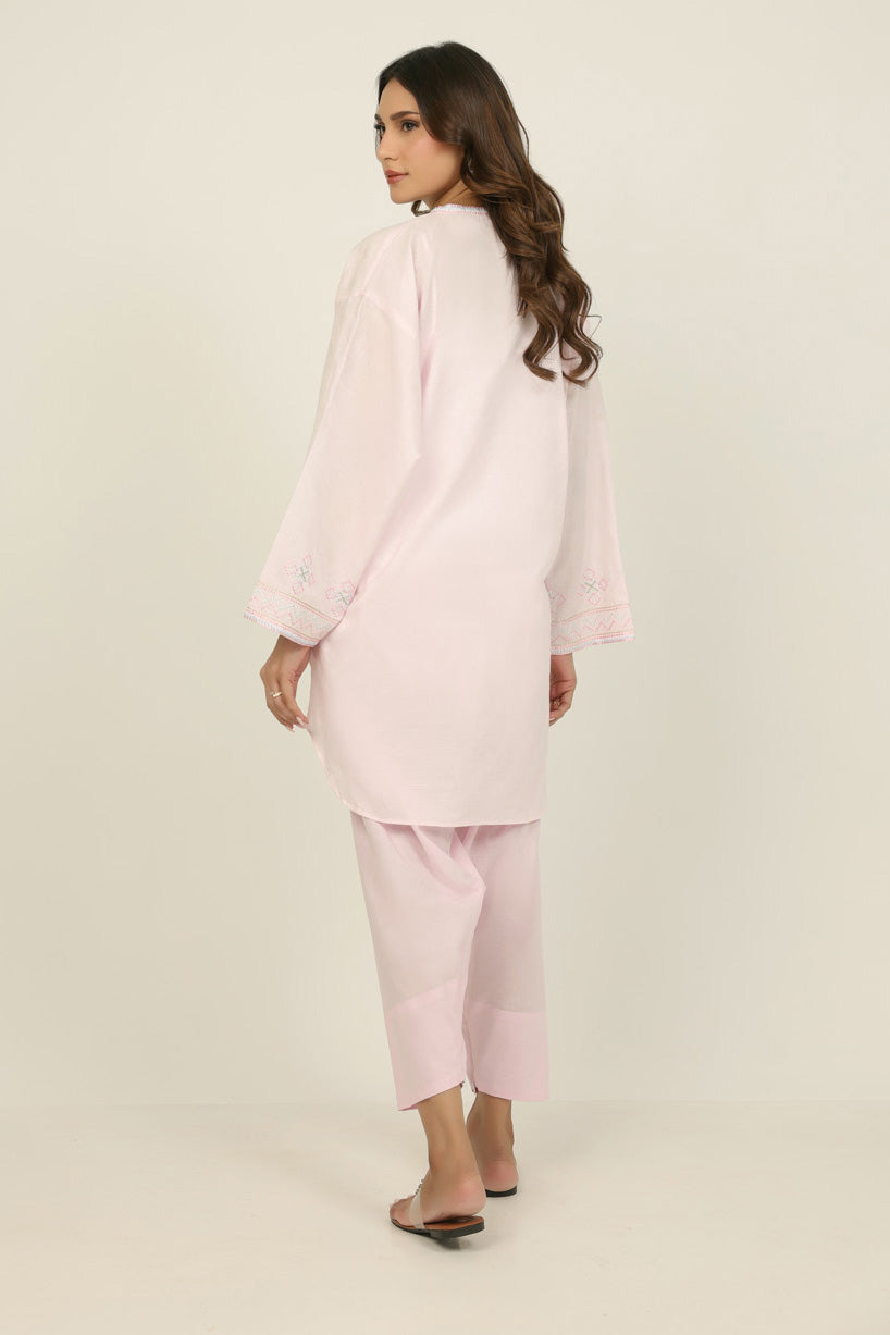 Jacquard Embroidered Shirt And Dyed Trouser