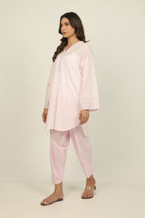 Jacquard Embroidered Shirt And Dyed Trouser