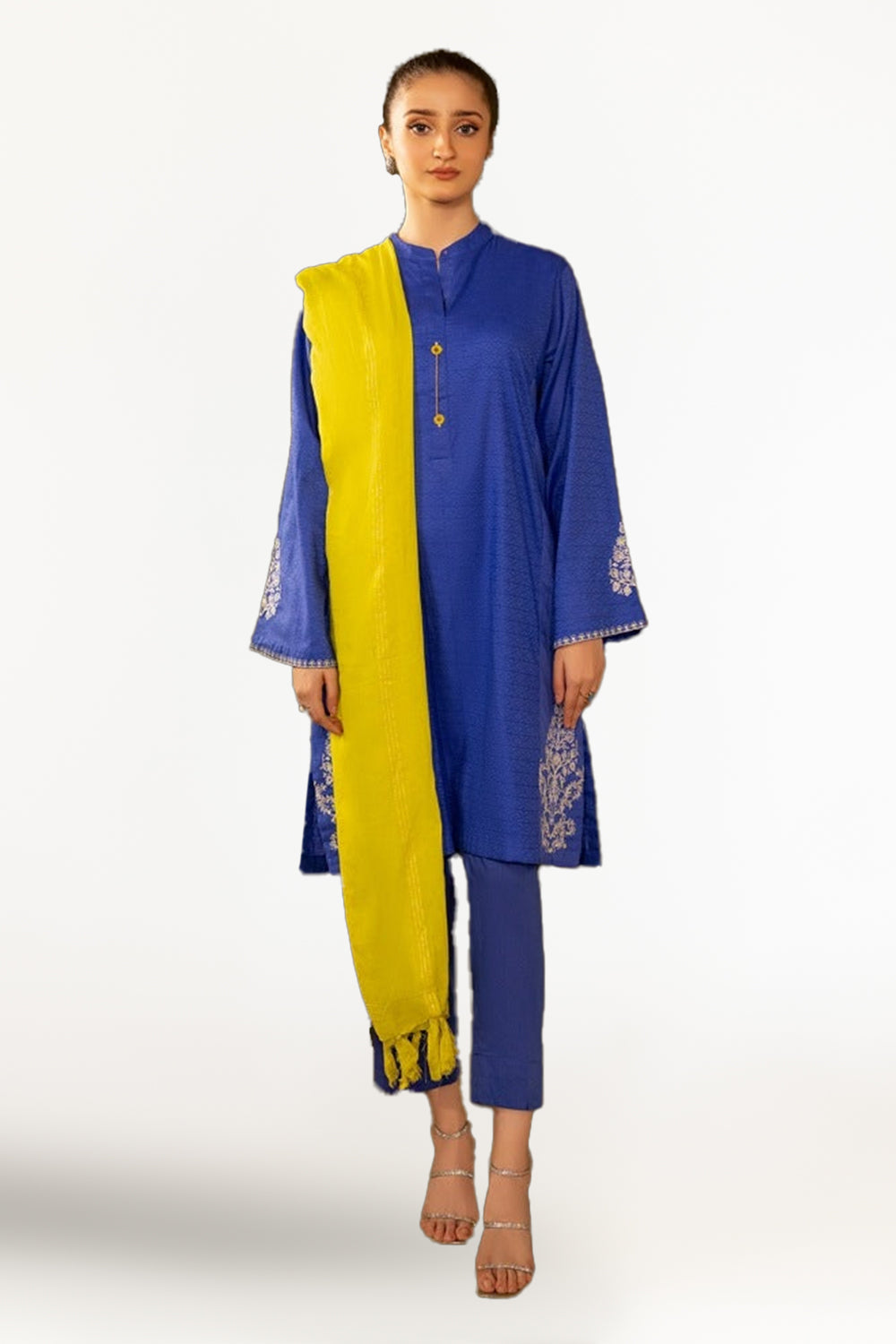 Jacquard Embroidered Shirt And Jacquard Dupatta
