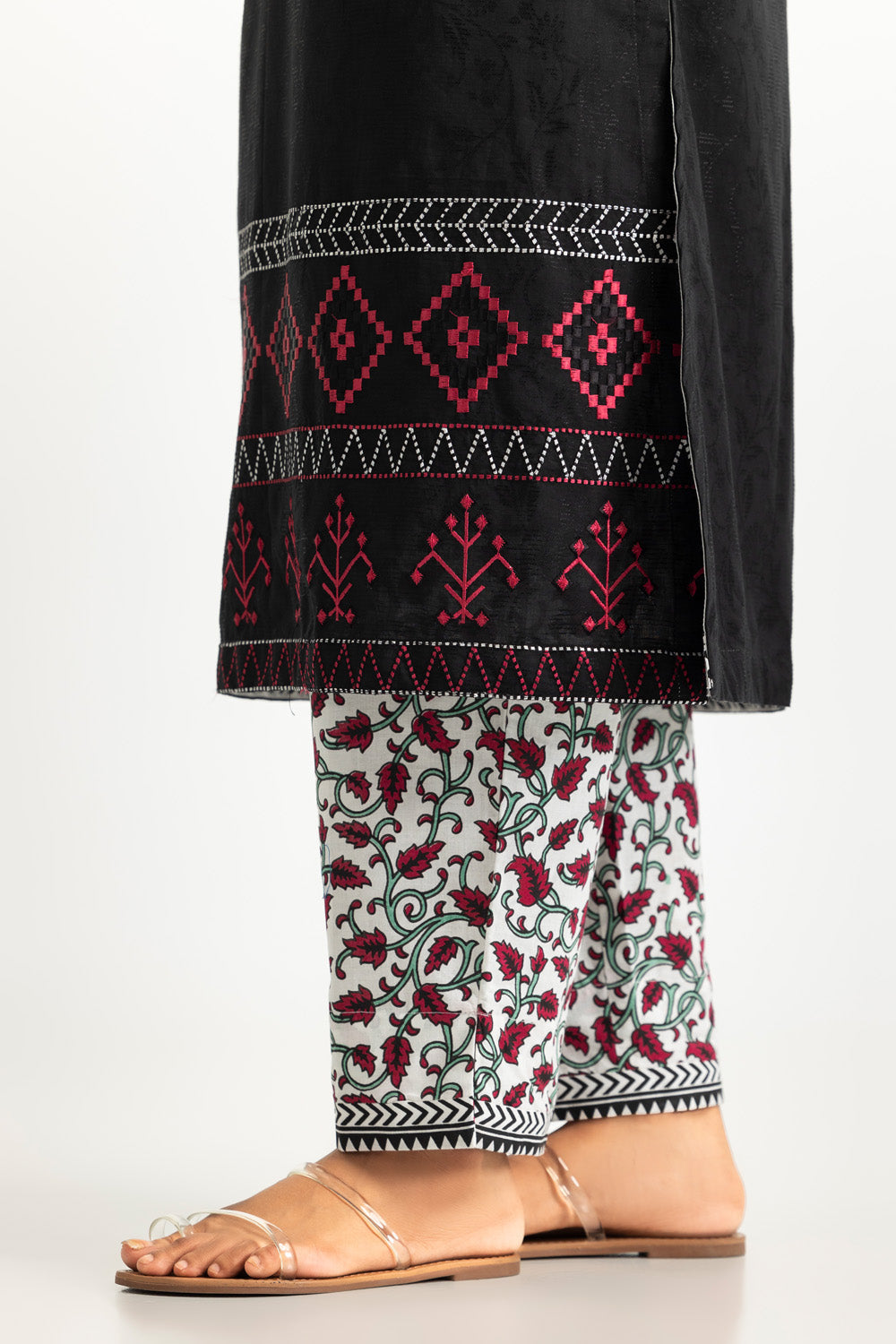Jacquard Embroidered Shirt And Printed Trouser