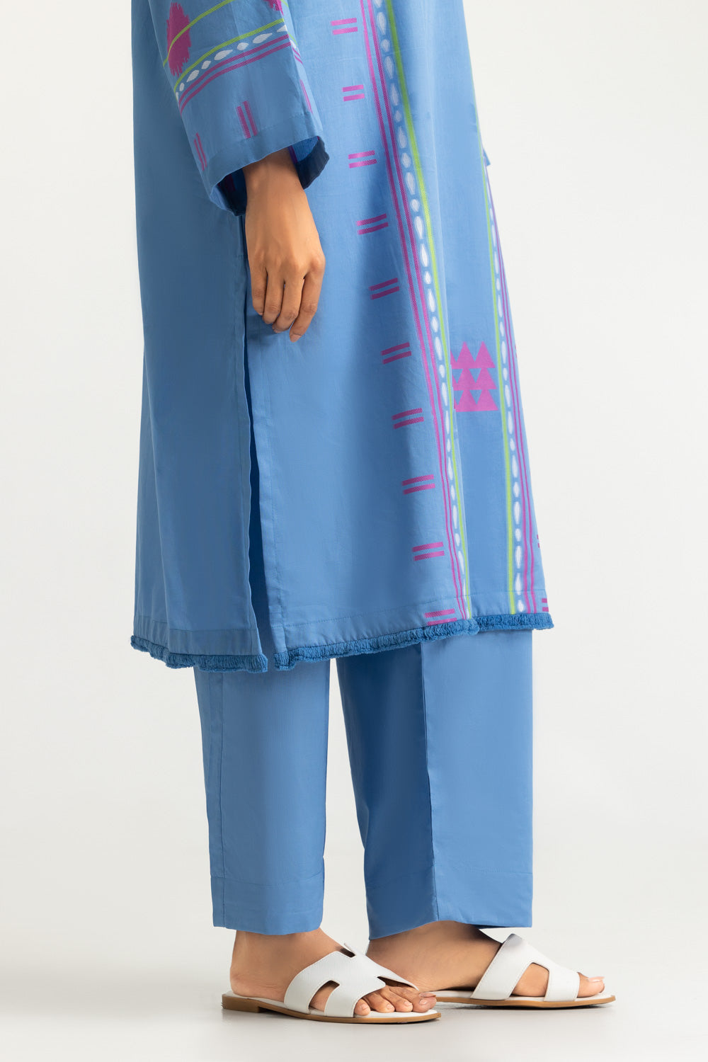 Jacquard Shirt And Dyed Trouser