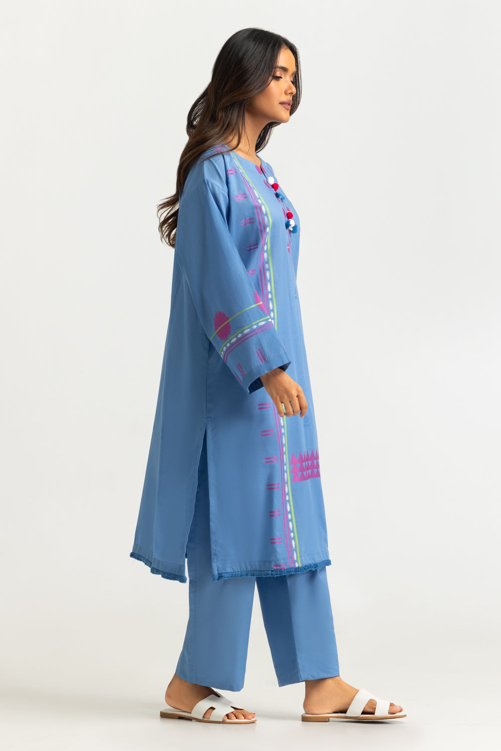 Jacquard Shirt And Dyed Trouser