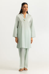Jacquard Shirt And Dyed Trouser