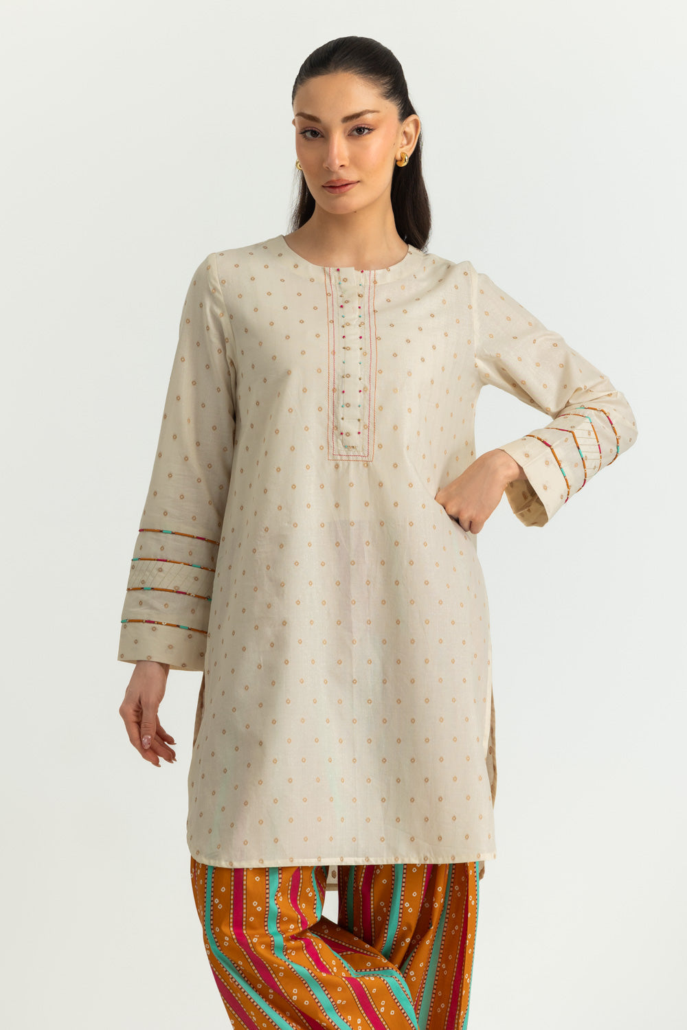 Jacquard Shirt And Printed Trouser
