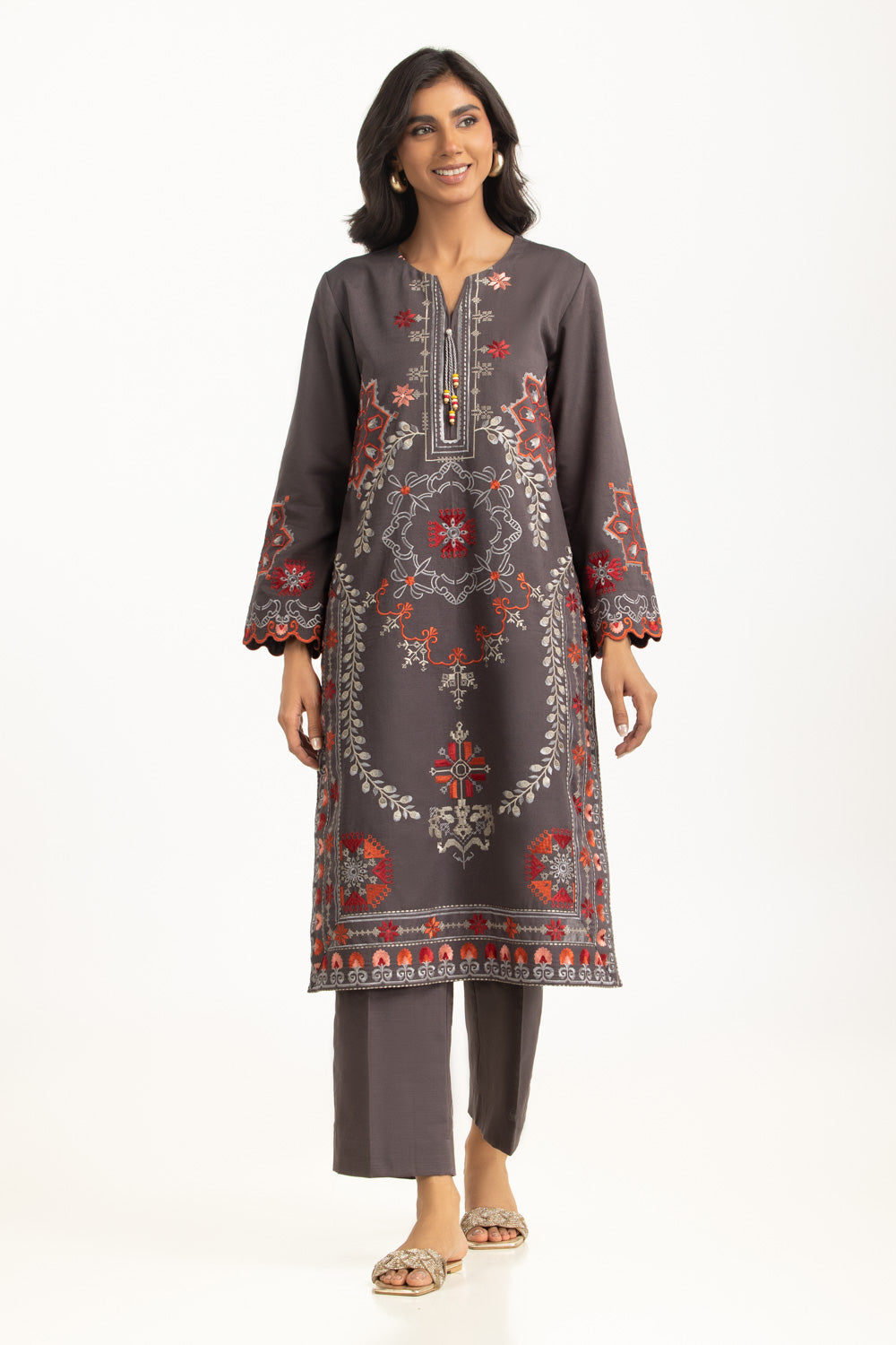 Khaddar Embroidered Co-Ord Set