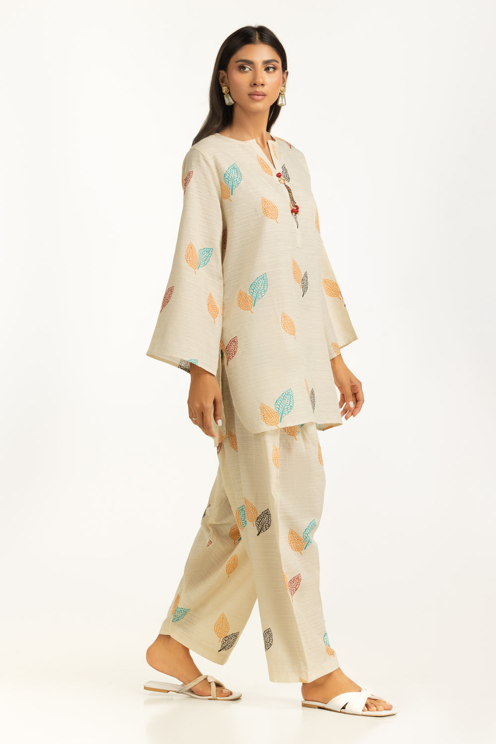 Khaddar Jacquard Slub Printed Co-Ord Set