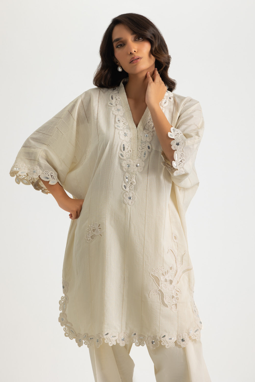 Leno kara Embroidered Shirt And Dyed Trouser