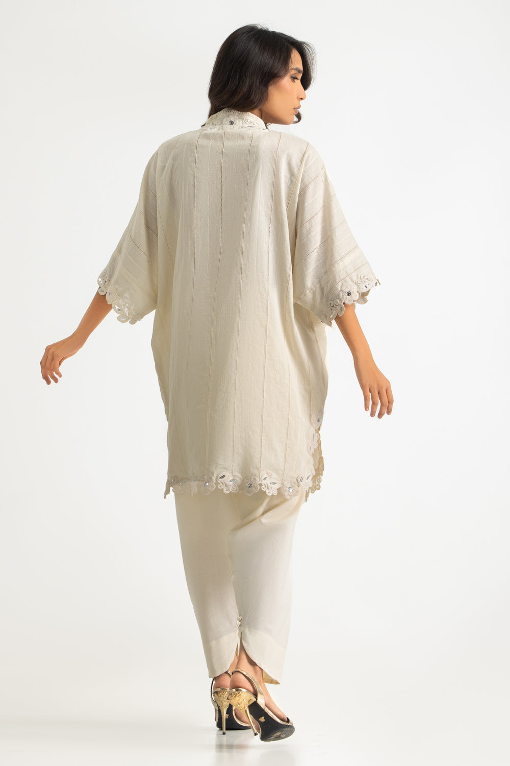 Leno kara Embroidered Shirt And Dyed Trouser