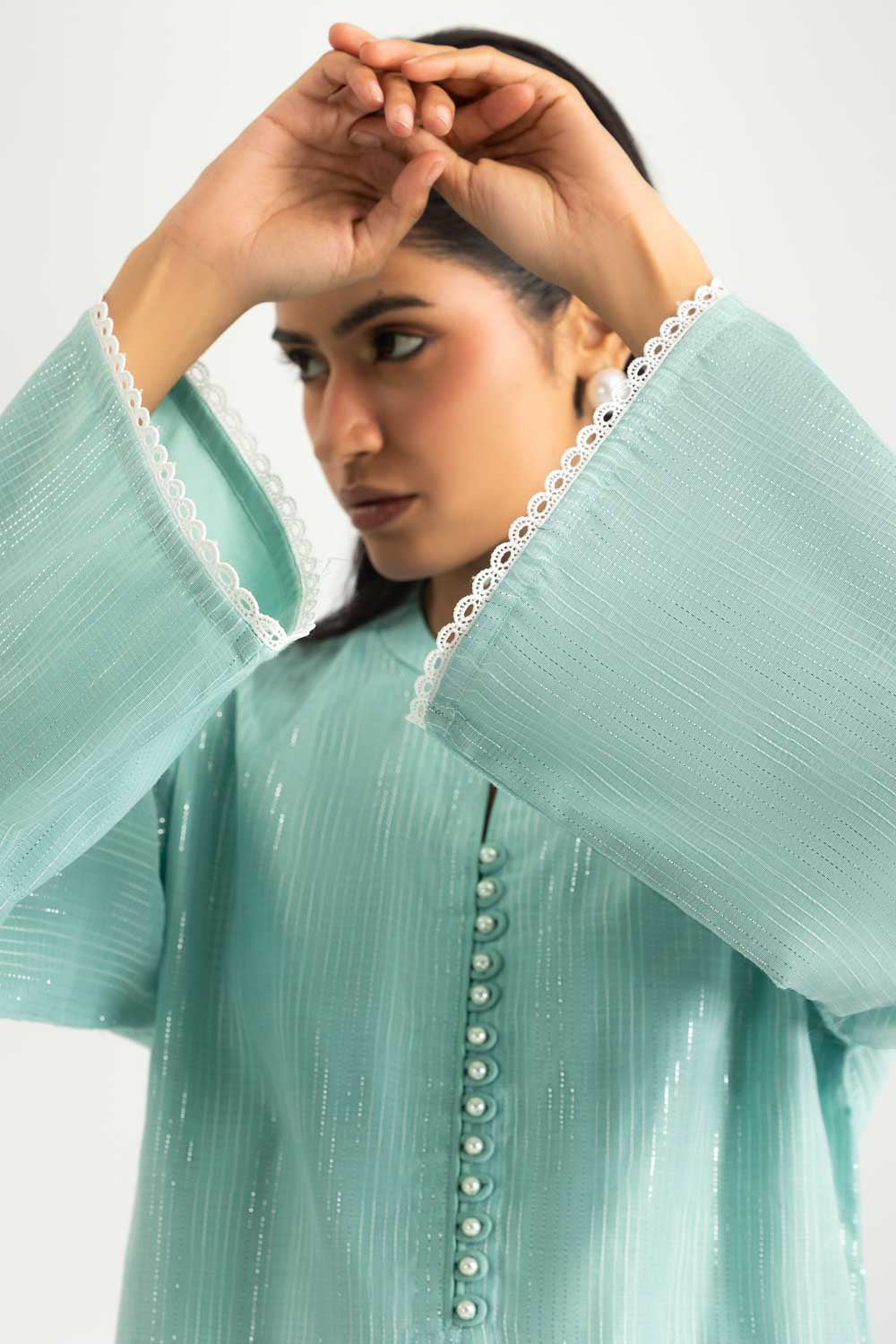 Lurex Munar Shirt And Dyed Trouser