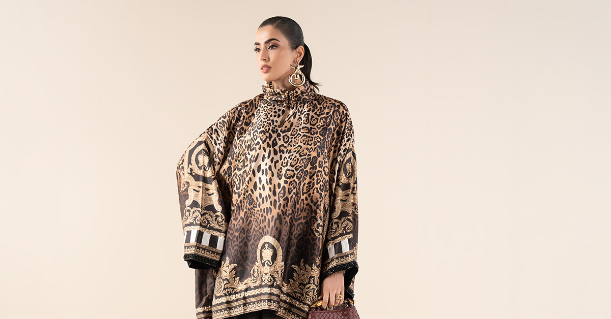 2 Piece Embroidered Satin Silk Suit