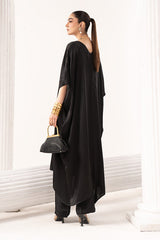 3 Piece Embroidered Satin Silk Suit