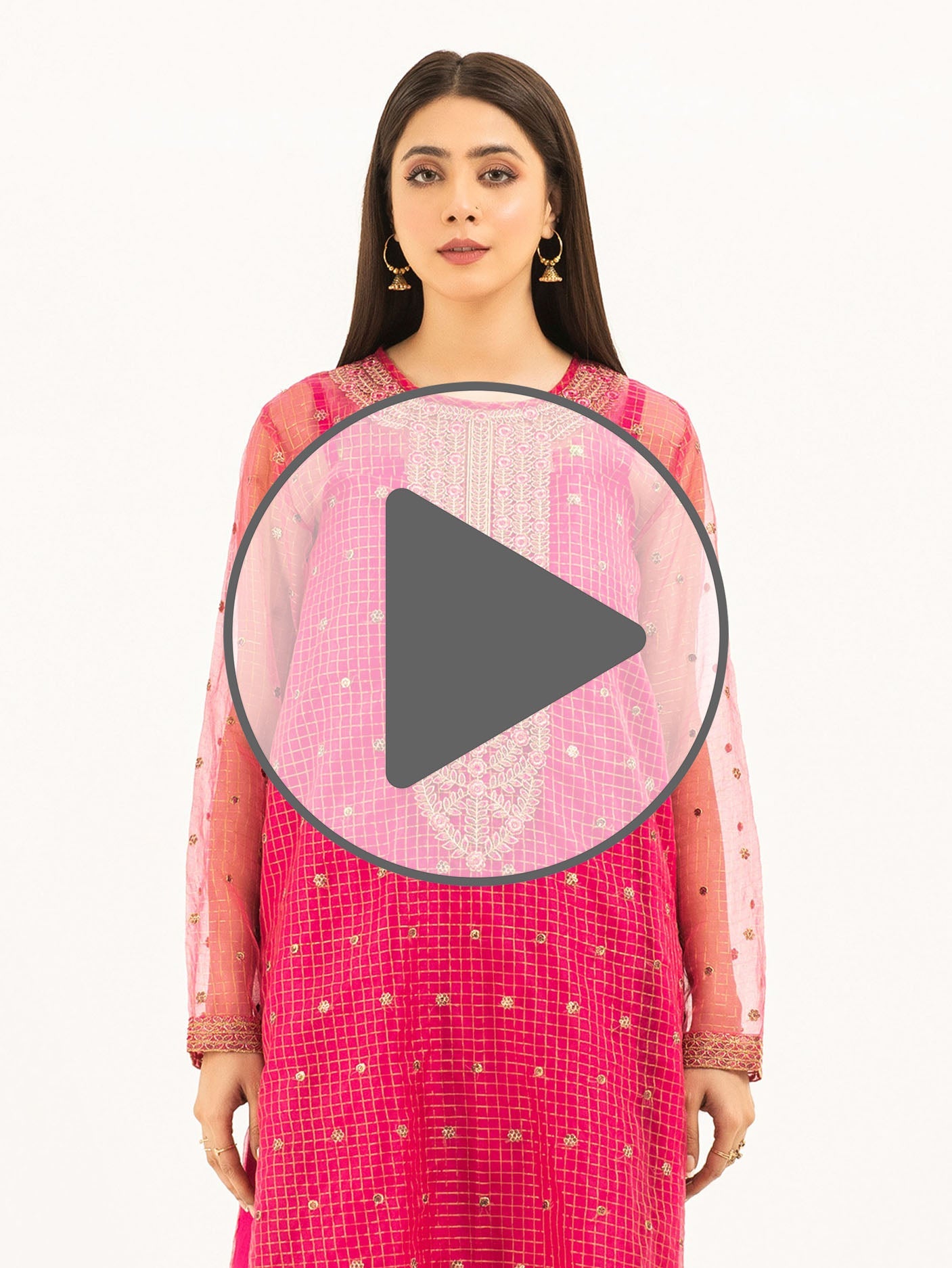 2 Piece Organza Suit-Embroidered (Pret)
