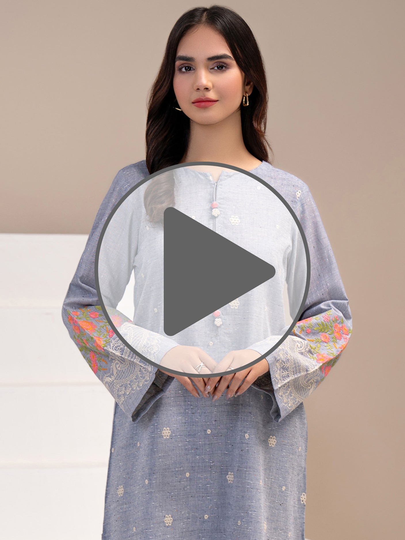 2 Piece Yarn Dyed Suit-Embroidered (Pret)