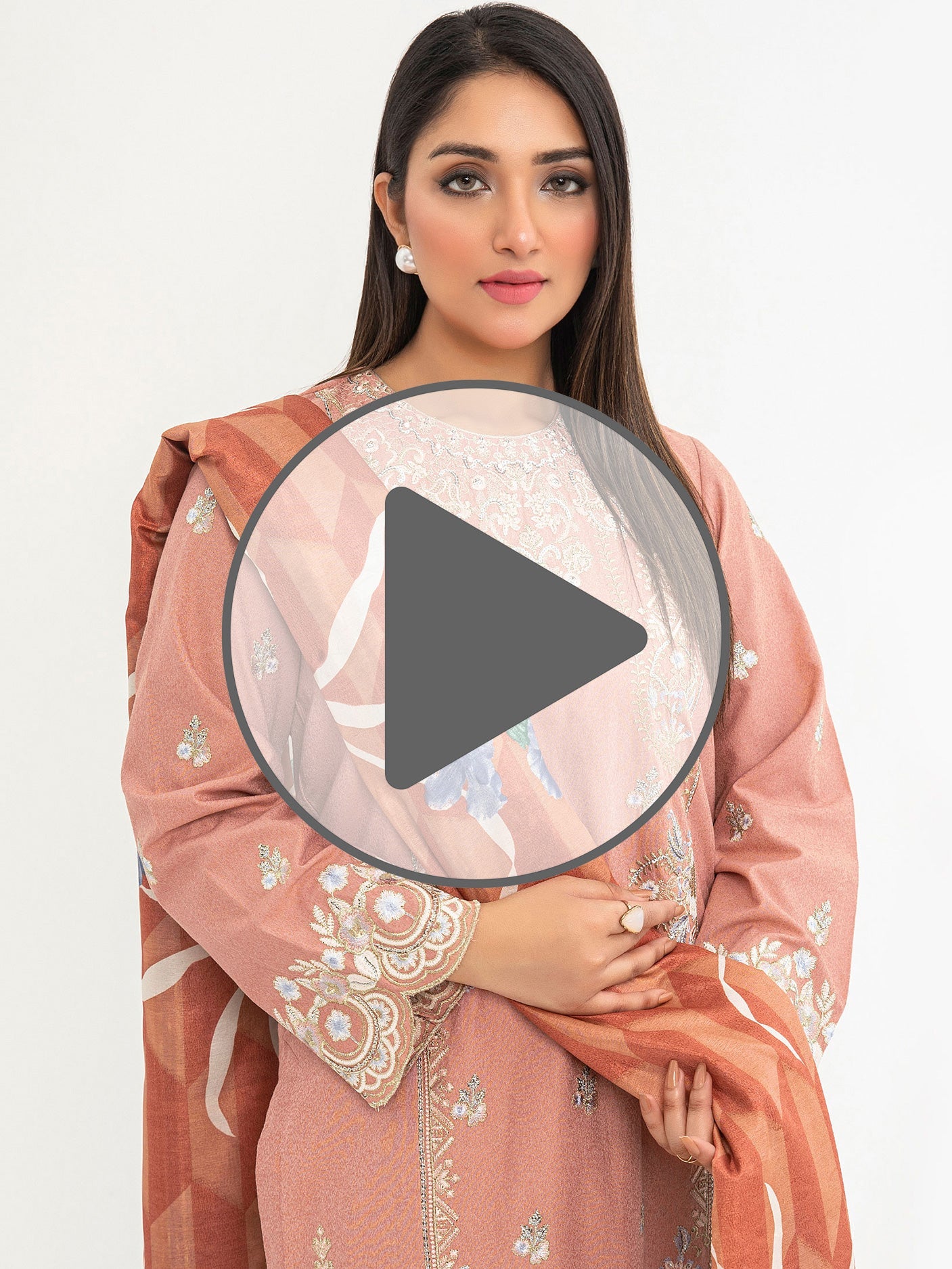 2 Piece Karandi Suit-Embroidered(Pret)