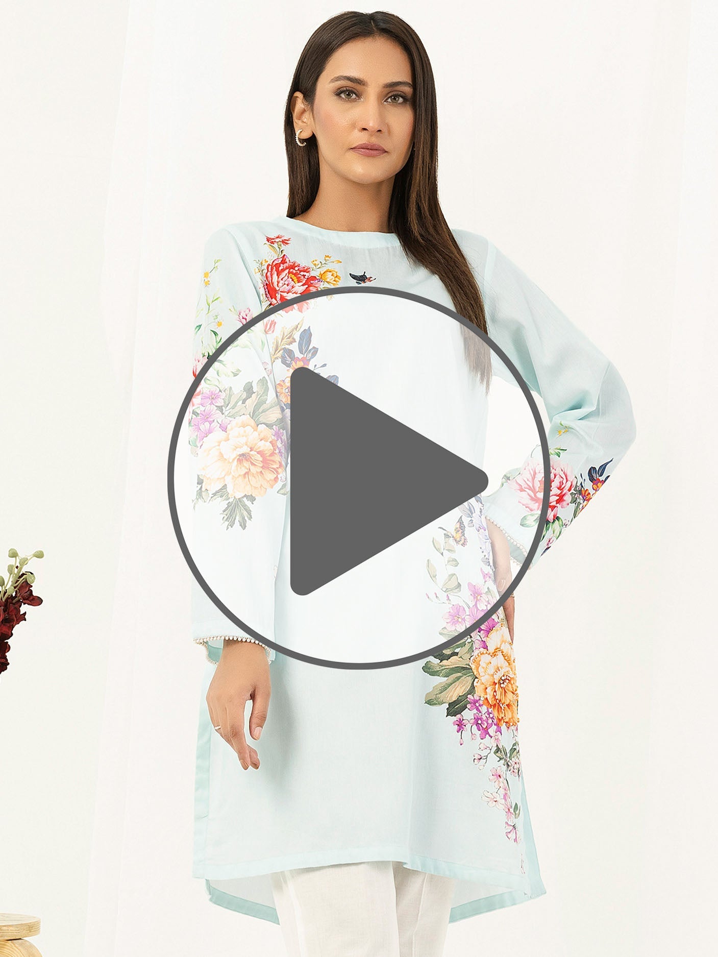 Satin Shirt-Embellished (Pret)