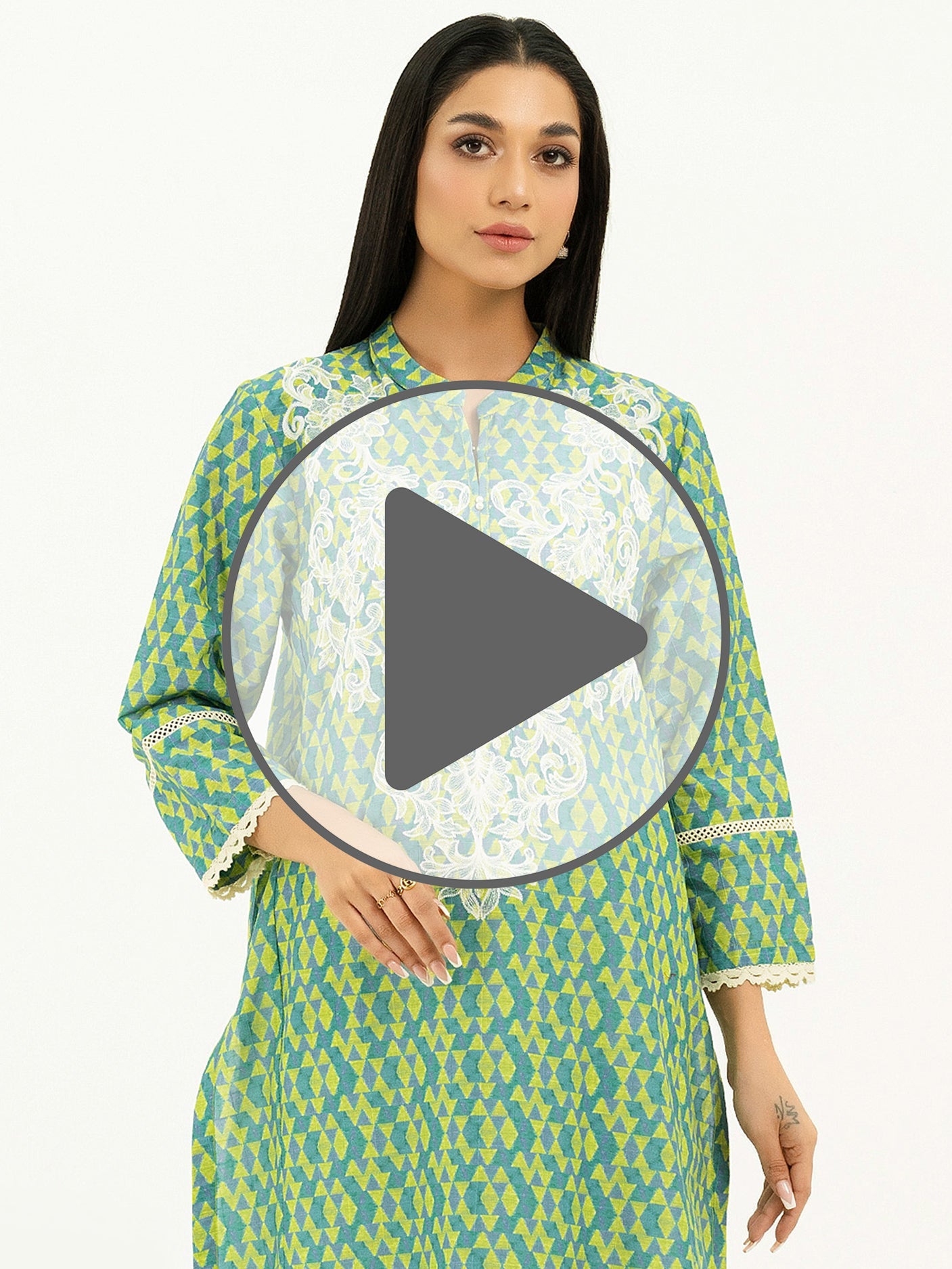 Texture Lawn Shirt-Embroidered (Pret)